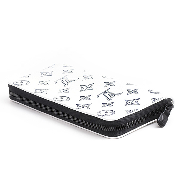 ルイヴィトン 財布 メンズ ジッピーウォレット ヴェルティカル モノグラムシャドウ ホワイト Louis Vuitton M83381 中古