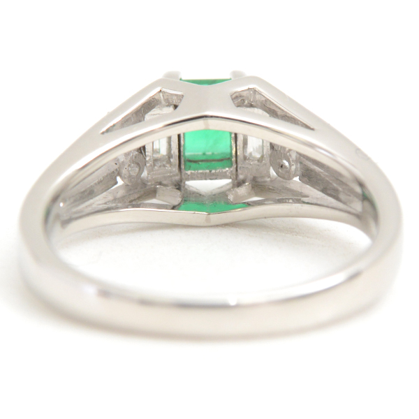 ミキモト 指輪 レディース エメラルド ダイヤ リング 7.5号 E0.28ct プラチナ MIKIMOTO PT900 中古