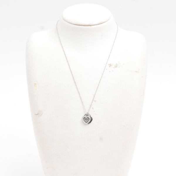 ティファニー ネックレス レディース リターントゥ ダブルハート ダイヤ ネックレス ホワイトゴールド TIFFANY 750WG 中古