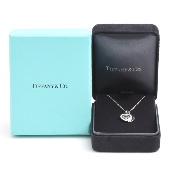 ティファニー ネックレス レディース リターントゥ ダブルハート ダイヤ ネックレス ホワイトゴールド TIFFANY 750WG 中古
