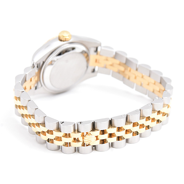 ロレックス 時計 レディース デイトジャスト 10P 自動巻 ランダム ゴールドクリスタル文字盤 SS×YG ROLEX 179173G 中古