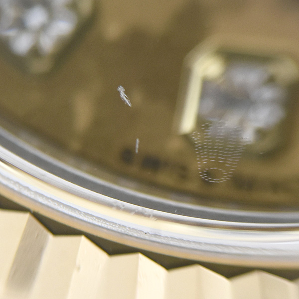 ロレックス 時計 レディース デイトジャスト 10P 自動巻 ランダム ゴールドクリスタル文字盤 SS×YG ROLEX 179173G 中古