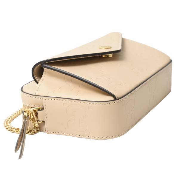 グッチ バッグ レディース GGミニショルダーバッグ ジャンボGG グッチシマ レザー ベージュ GUCCI 781554 中古