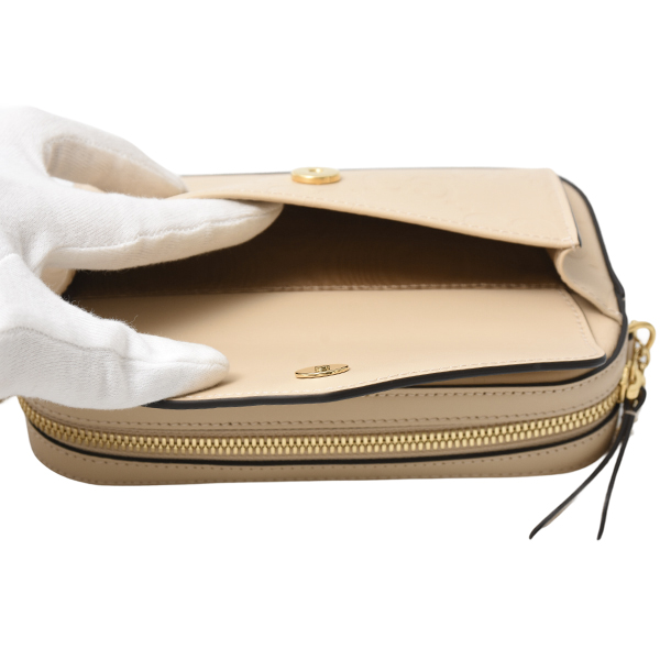 グッチ バッグ レディース GGミニショルダーバッグ ジャンボGG グッチシマ レザー ベージュ GUCCI 781554 中古