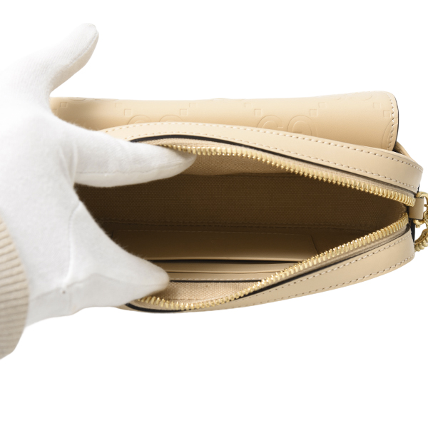 グッチ バッグ レディース GGミニショルダーバッグ ジャンボGG グッチシマ レザー ベージュ GUCCI 781554 中古