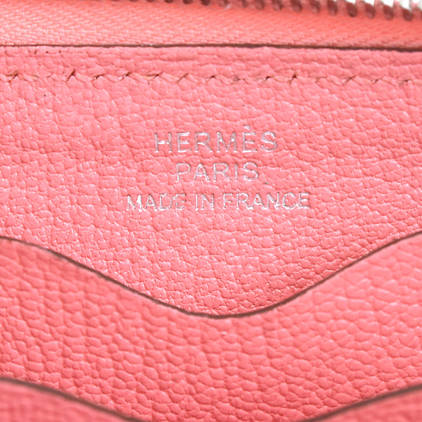 エルメス 財布 レディース ジップアンゴー コインケース カードケース U刻 ヴォーエヴァ―カラー ピンク系 HERMES 中古