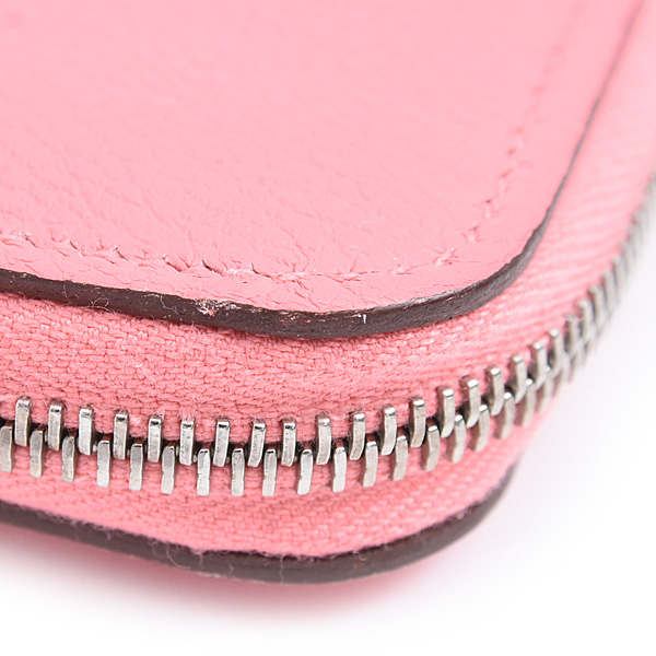 エルメス 財布 レディース ジップアンゴー コインケース カードケース U刻 ヴォーエヴァ―カラー ピンク系 HERMES 中古