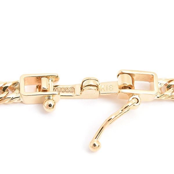 喜平 ブレスレット K18 12面カット トリプル 5g 18cm メンズ レディース チェーン イエローゴールド YG 中古