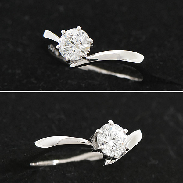 ミキモト 指輪 レディース 1Pダイヤ 立爪 リング V字 Vライン ダイヤモンド0.51ct 実測11号 プラチナ MIKIMOTO PT950 中古