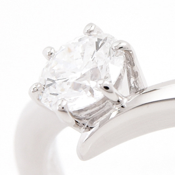 ミキモト 指輪 レディース 1Pダイヤ 立爪 リング V字 Vライン ダイヤモンド0.51ct 実測11号 プラチナ MIKIMOTO PT950 中古