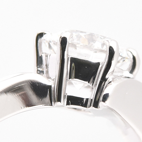 ミキモト 指輪 レディース 1Pダイヤ 立爪 リング V字 Vライン ダイヤモンド0.51ct 実測11号 プラチナ MIKIMOTO PT950 中古