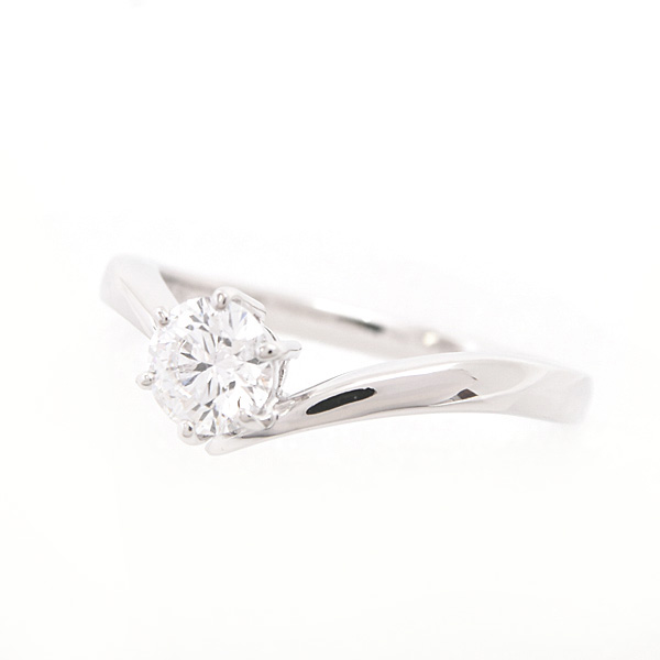 ミキモト 指輪 レディース 1Pダイヤ 立爪 リング V字 Vライン ダイヤモンド0.51ct 実測11号 プラチナ MIKIMOTO PT950 中古