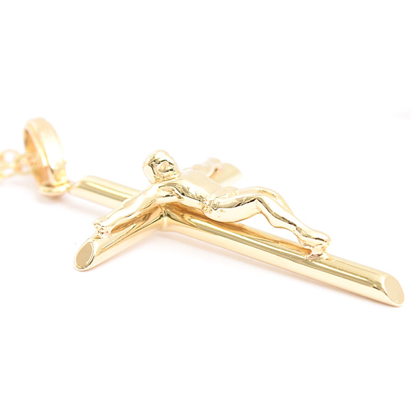 ドルチェ&ガッバーナ ネックレス メンズ レディース クロス キリスト クラウン 王冠 ロング イエローゴールド DOLCE&GABBANA 750YG 中古