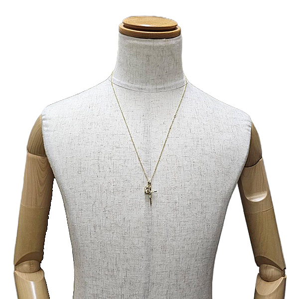 ドルチェ&ガッバーナ ネックレス メンズ レディース クロス キリスト クラウン 王冠 ロング イエローゴールド DOLCE&GABBANA 750YG 中古