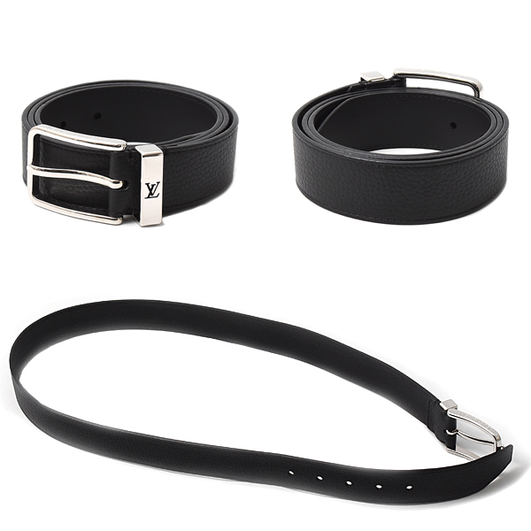 ルイヴィトン ベルト メンズ サンチュールポンヌフ 95サイズ トリヨンレザー ブラック M6065 Louis Vuitton 中古