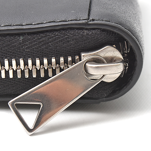 ボッテガヴェネタ 財布 メンズ レディース カセット ジップアラウンド ウォレット マキシイントレチャート カーフスキン ブラック BOTTEGA VENETA 中古