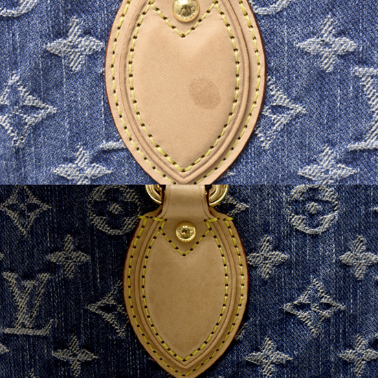 ルイヴィトン オンザゴーMM モノグラムデニム トートバッグ ショルダーバッグ 2WAY ブルー M46871 Louis Vuitton 中古