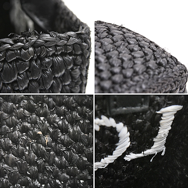 ロエベ バッグ レディース スタンダード A5トート ミニ ショルダー 2WAY ポシェット ラフィア カーフ ブラック LOEWE A563S30X09 中古