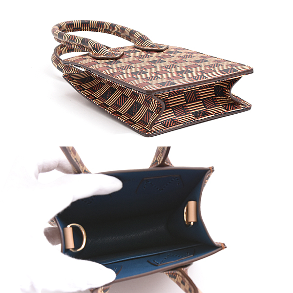 モローパリ バッグ レディース 2WAY ハンドバッグ モロープリント ミニトート カーフ ブラウン MOREAU PARIS 013CLUU 中古