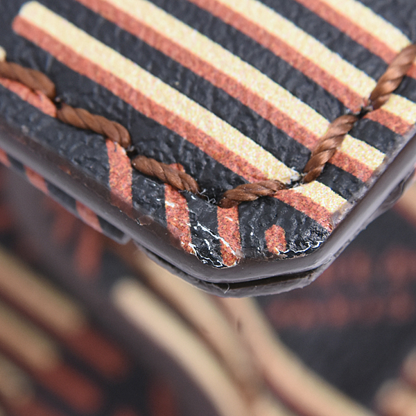 モローパリ バッグ レディース 2WAY ハンドバッグ モロープリント ミニトート カーフ ブラウン MOREAU PARIS 013CLUU 中古