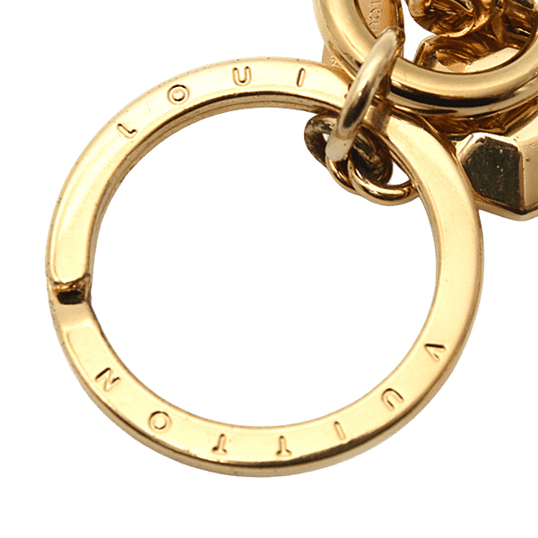 ルイヴィトン ブランド小物 メンズ レディース ポルトクレ LV ファセット キーホルダー チャーム ゴールド M65216 Louis Vuitton 中古