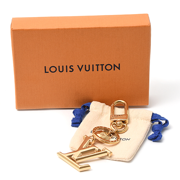 ルイヴィトン ブランド小物 メンズ レディース ポルトクレ LV ファセット キーホルダー チャーム ゴールド M65216 Louis Vuitton 中古