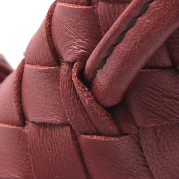 ボッテガヴェネタ バッグ レディース イントレチャート ノディーニ ポシェット ショルダーバッグ ラムスキン レッド系 B08035720Z BOTTEGA VENETA 中古