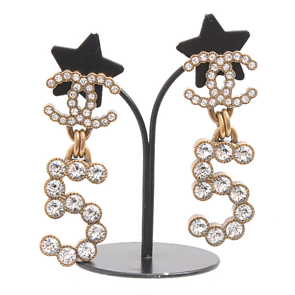 シャネル ピアス レディース ココマーク No.5 ラインストーン B20S GP CHANEL 中古