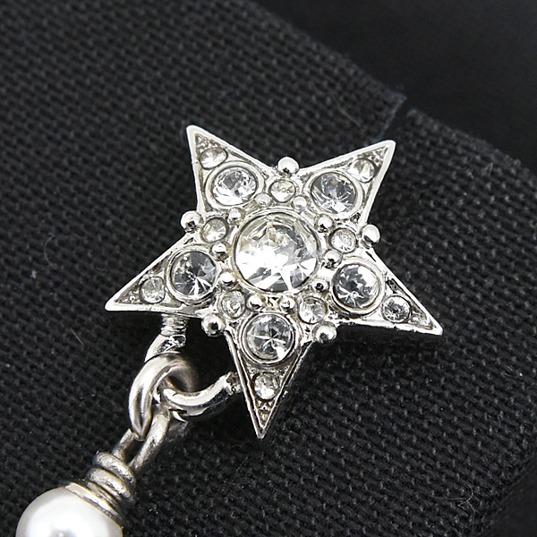 シャネル ピアス レディース スターモチーフ ココマーク フェイクパール ラインストーン B20P 真鍮 CHANEL 中古