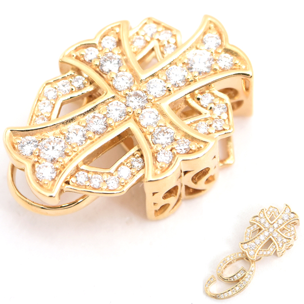 ゆきざき ペンダント ユニセックス ダブルトップ ダイヤモンド ペンダントトップ D0.52ct イエローゴールド YUKIZAKI K18 中古