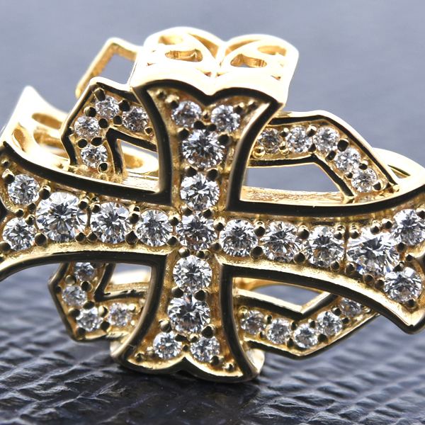 ゆきざき ペンダント ユニセックス ダブルトップ ダイヤモンド ペンダントトップ D0.52ct イエローゴールド YUKIZAKI K18 中古