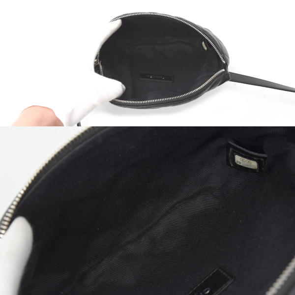 シャネル ウエストバッグ ボディバッグ マトラッセ シャネルユニフォーム ベルトバッグ ポーチ カーフレザー ブラック CHANEL 中古