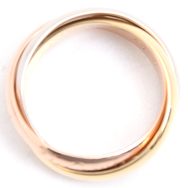 カルティエ 指輪 レディース トリニティ リング 3.3mm幅 53号 ゴールド Cartier 750YG×WG×PG 中古