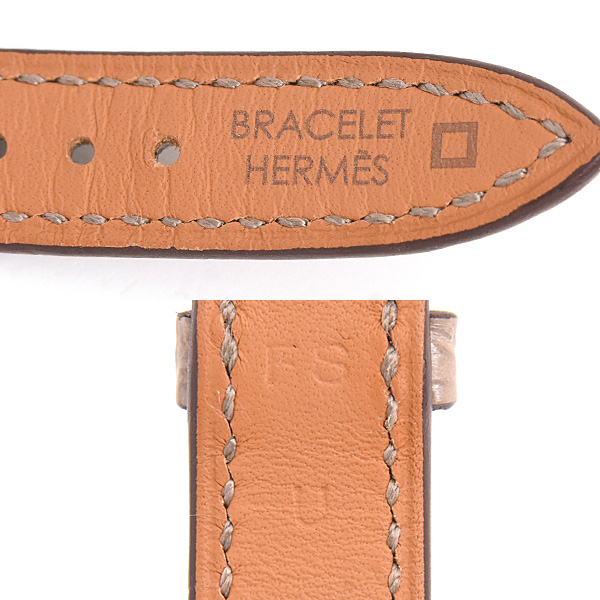 エルメス 時計 レディース ケープコッド シェーヌダンクル ダイヤベゼル 文字盤ダイヤ 電池式 ゴールド文字盤 750PG アリゲーター HERMES CC1.371 中古