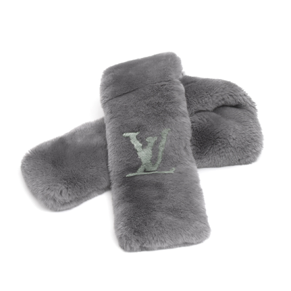 ルイヴィトン メンズ レディース 服飾小物 エシャルプ レックス マフラー スカーフ ラビットファー グレー系 MP0035 Louis Vuitton 中古