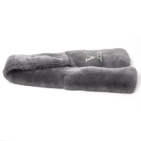 ルイヴィトン メンズ レディース 服飾小物 エシャルプ レックス マフラー スカーフ ラビットファー グレー系 MP0035 Louis Vuitton 中古