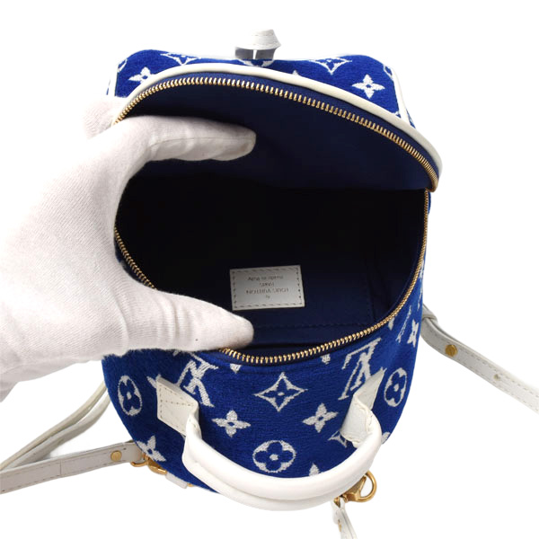 ルイヴィトン バッグ レディース メンズ パームスプリングス MINI バックパック モノグラムジャカード レザー ブルー Louis Vuitton M46207 中古