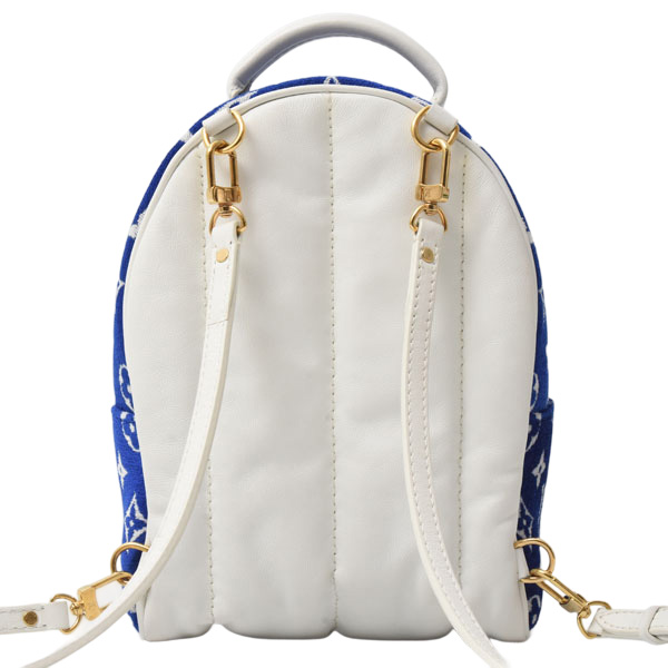 ルイヴィトン バッグ レディース メンズ パームスプリングス MINI バックパック モノグラムジャカード レザー ブルー Louis Vuitton M46207 中古