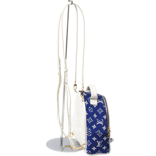 ルイヴィトン バッグ レディース メンズ パームスプリングス MINI バックパック モノグラムジャカード レザー ブルー Louis Vuitton M46207 中古