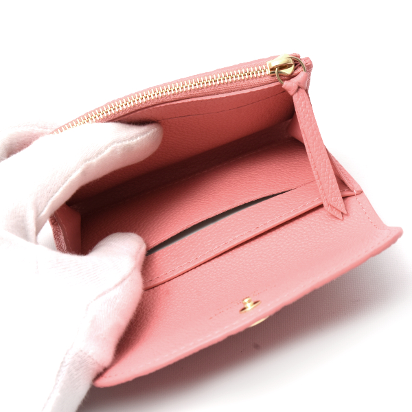 ルイヴィトン ポルトモネロザリ モノグラムアンプラント コンパクトウォレット ミニ財布 レディース ウジェニーピンク M25808 Louis Vuitton 未使用展示品