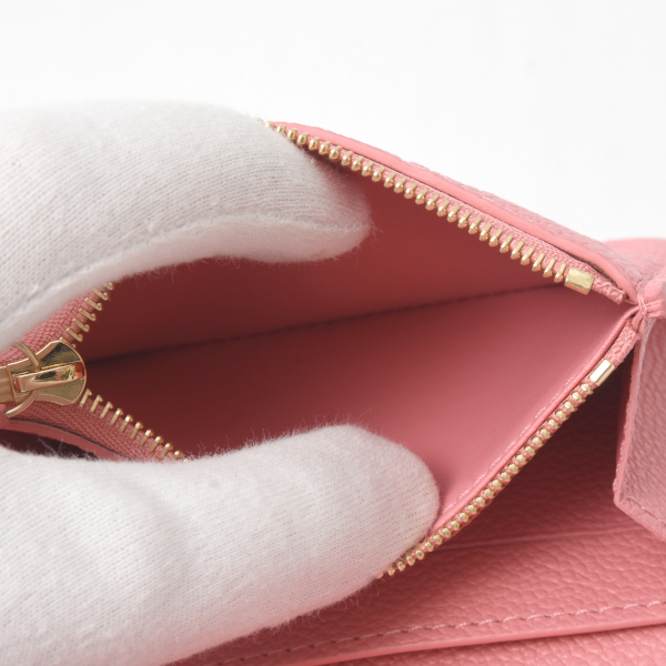 ルイヴィトン ポルトモネロザリ モノグラムアンプラント コンパクトウォレット ミニ財布 レディース ウジェニーピンク M25808 Louis Vuitton 未使用展示品