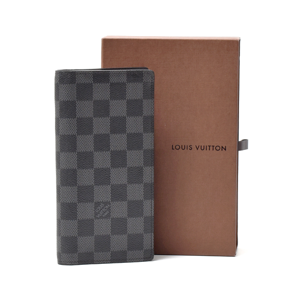 ルイヴィトン 財布 メンズ ダミエグラフィット ポルトフォイユブラザ 長財布 二つ折り ブラック N62665 Louis Vuitton 中古