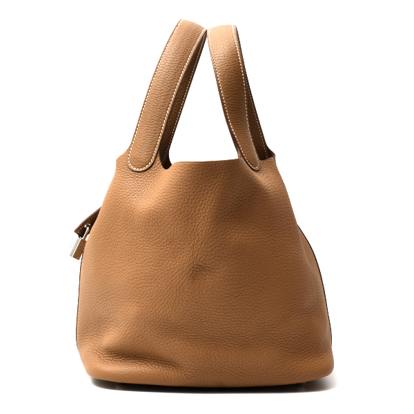 エルメス バッグ ピコタンロック MM 22 トリヨンクレマンス ハンドバッグ トートバッグ シルバー金具 Z刻印 ゴールド ブラウン レディース HERMES 未使用展示品