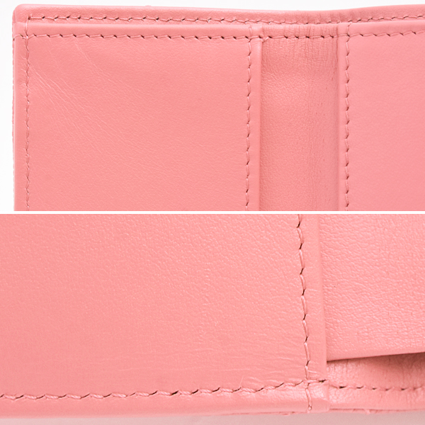 シャネル 財布 レディース マトラッセ スモールフラップ コンパクトウォレット コーラルピンク キャビアスキン CHANEL AP3518 中古