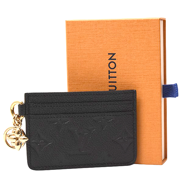 ルイヴィトン カードケース レディース ポルトカルト LVチャーム ノワール Louis Vuitton M82132 中古
