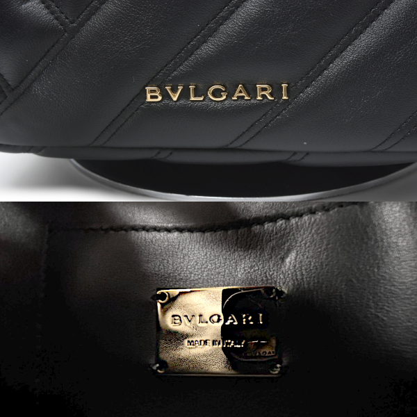 ブルガリ バッグ セルペンティ カボション ミニ バックパック リュック レザー ブラック レディース BVLGARI 中古