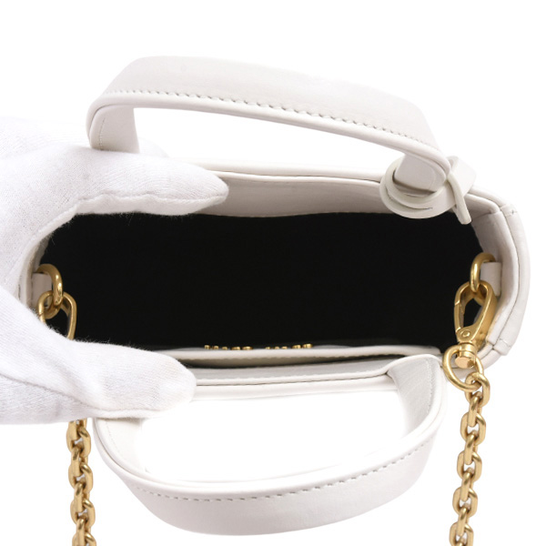 ミュウミュウ バッグ レディース フラワーモチーフ ハンドバッグ ショルダー 2WAY カーフ オフホワイト MIUMIU 中古