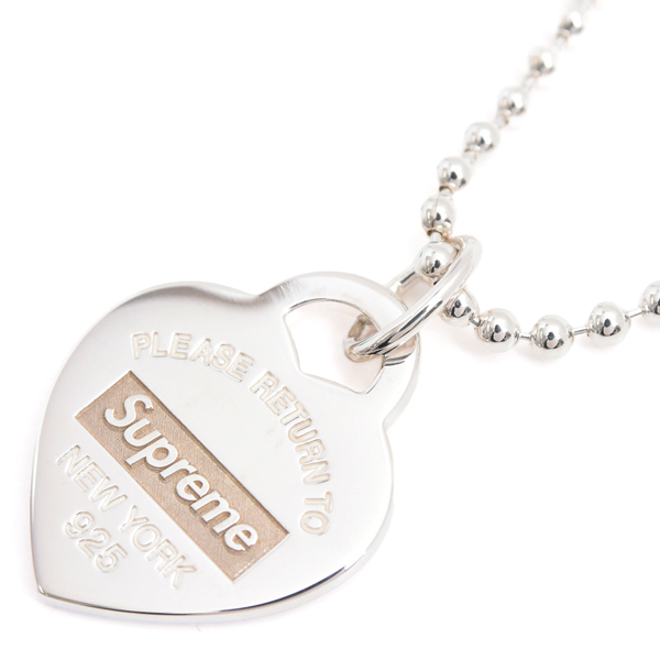 ティファニー ネックレス メンズ リターントゥティファニー シュプリームコラボ シルバー TIFFANY SV925 中古