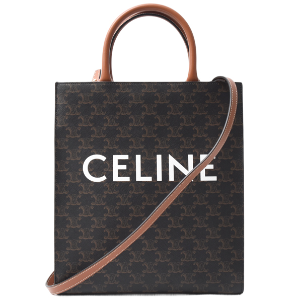 セリーヌ バッグ レディース メンズ バーティカル カバ スモール トリオンフ ショルダーバッグ 2WAY PVC CELINE 191542 中古