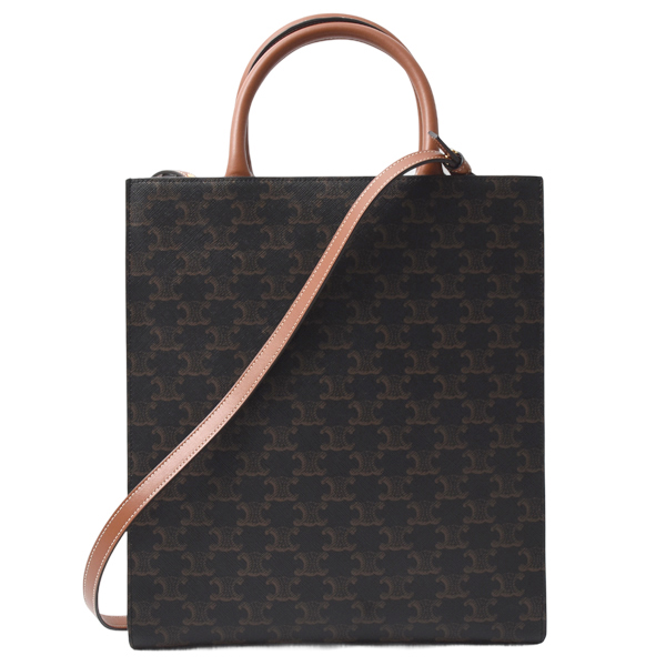 セリーヌ バッグ レディース メンズ バーティカル カバ スモール トリオンフ ショルダーバッグ 2WAY PVC CELINE 191542 中古